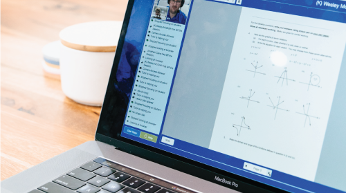 Students doing lessons on computers